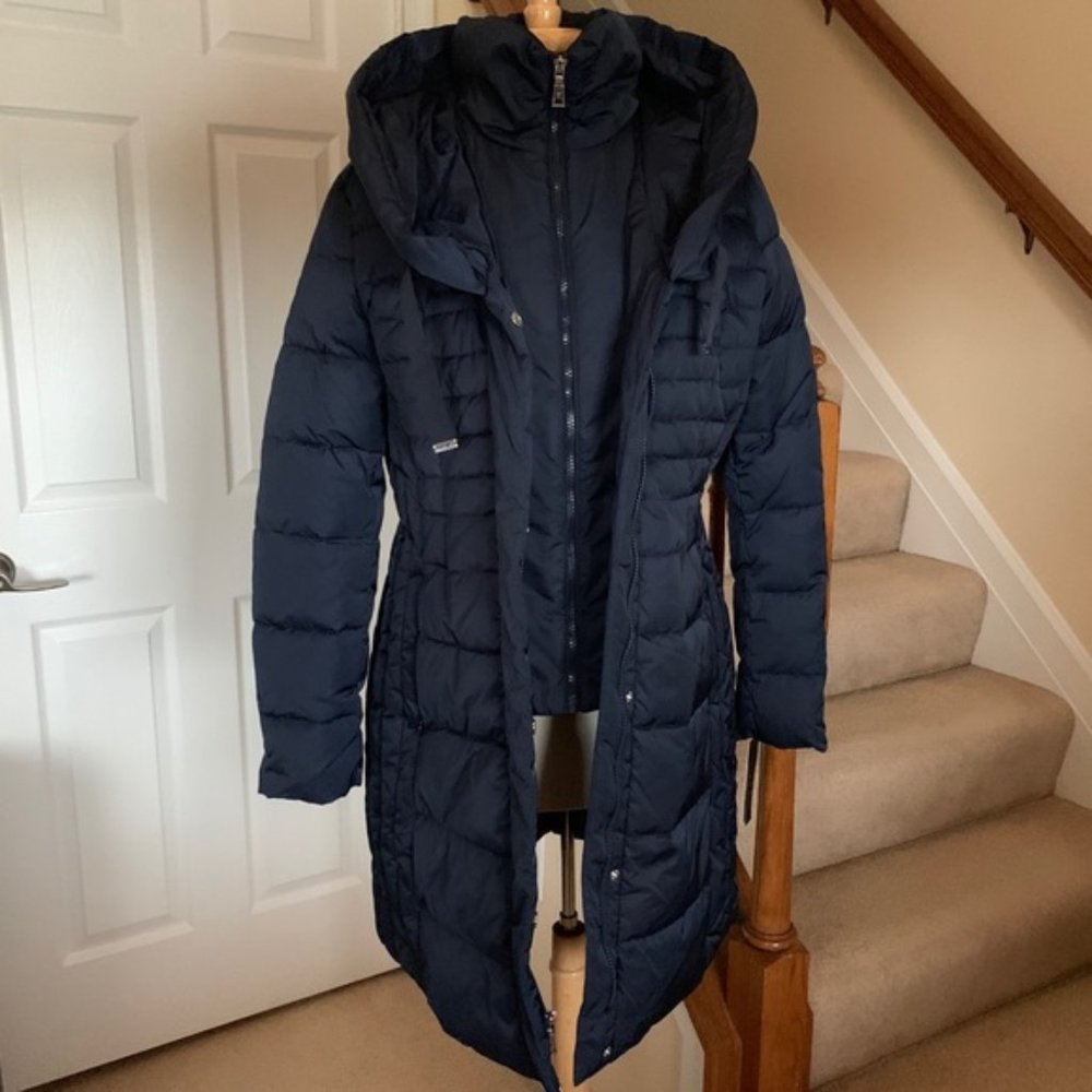 NWT Tahari Zip-Up Bib Down Puffer Jacket, Galaxy - Picture 8 of 8